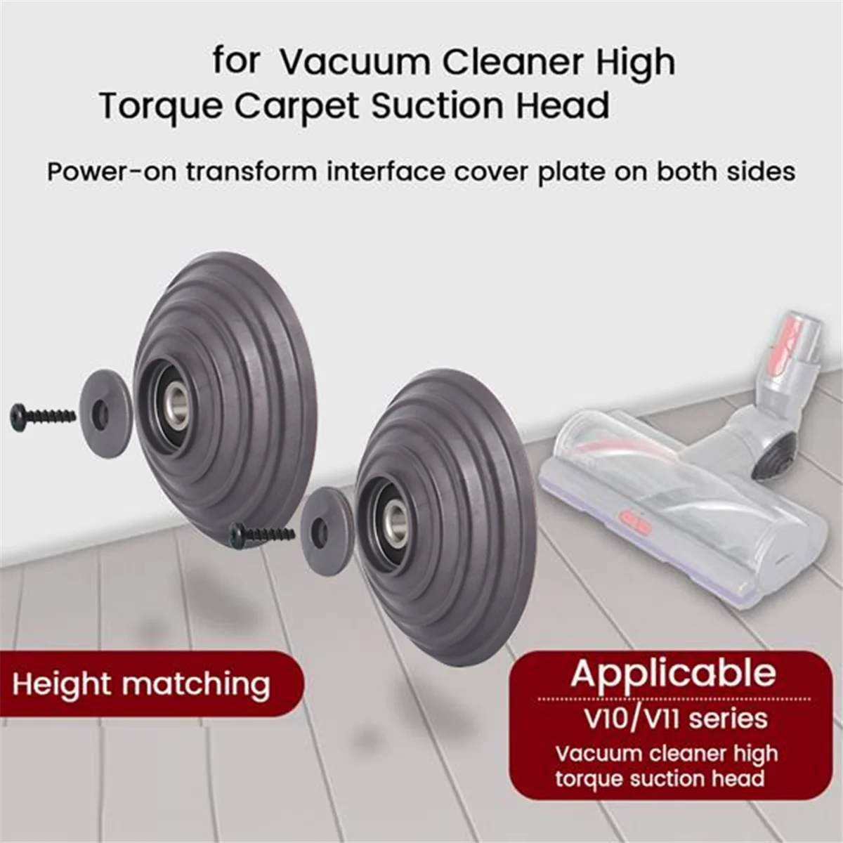 BFYLE 100 W Direct Drive Kopf Rad Ersatz für Dyson V10 V11 Staubsauger Direct Drive Reinigung Kopf Teile Ersatz