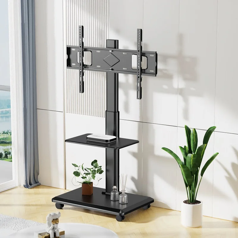 

TP-02 Height-Adjustable Mobile TV Stand Heavy-duty Rolling TV Cart with Wheels for Most 26"-65" Flat Panel TVs