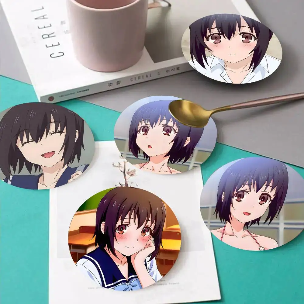 1pc Kotone Shirakawa Anime characters Wooden Coaster Colour Printing Cup Mat Home Desk Decoration Gifts