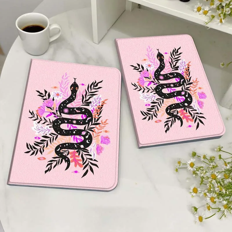 

Cartoon Snake Floral Pink For Honor MediaPad MatePad 6 7 X8 M5 M6 V6 V7 T5 T10 T10s 10 11 SE C5e X8a Pro Lite Tablet Case