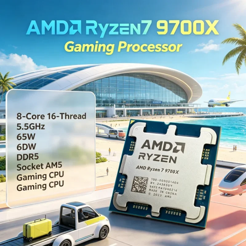 AMD Ryzen 7 9700X 8-Core 16-Thread PCIe 5.0 3.8GHz 65W without fan Socket AM5 Up to 5.5GHz L3=32M 4NM DDR5 CPU for Gaming PC