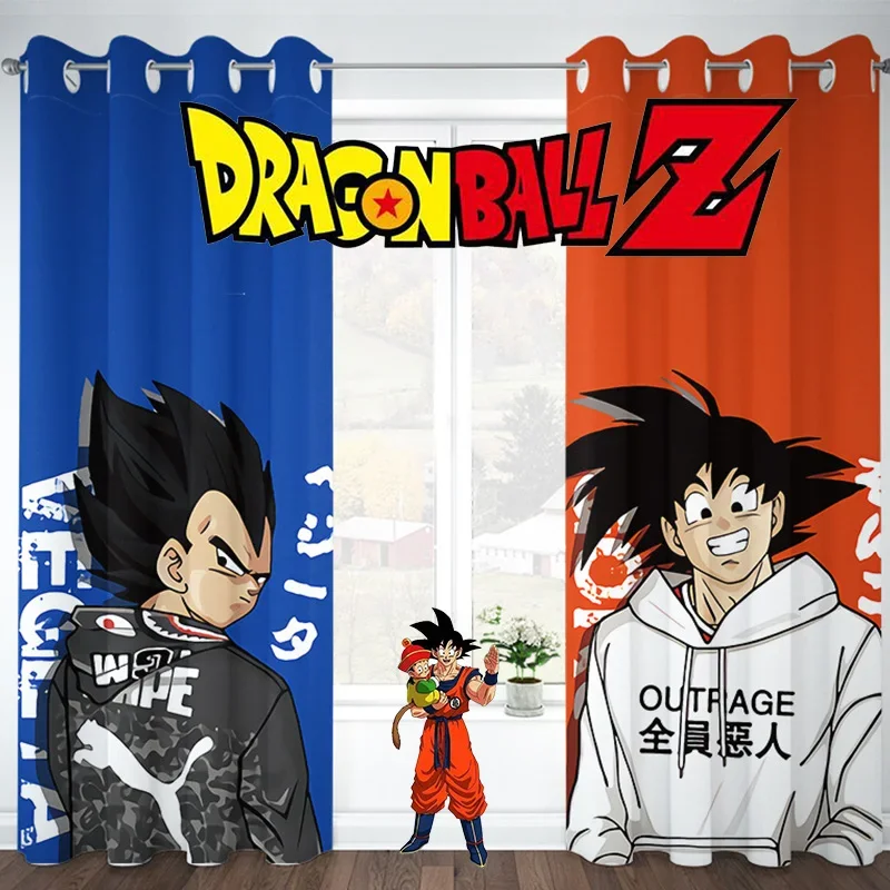 

Dragon Ball Goku Curtain Drape Bedroom Blackout Balcony Curtains Home Decoration Animation Printing Fashion Blackout Cloth Gift