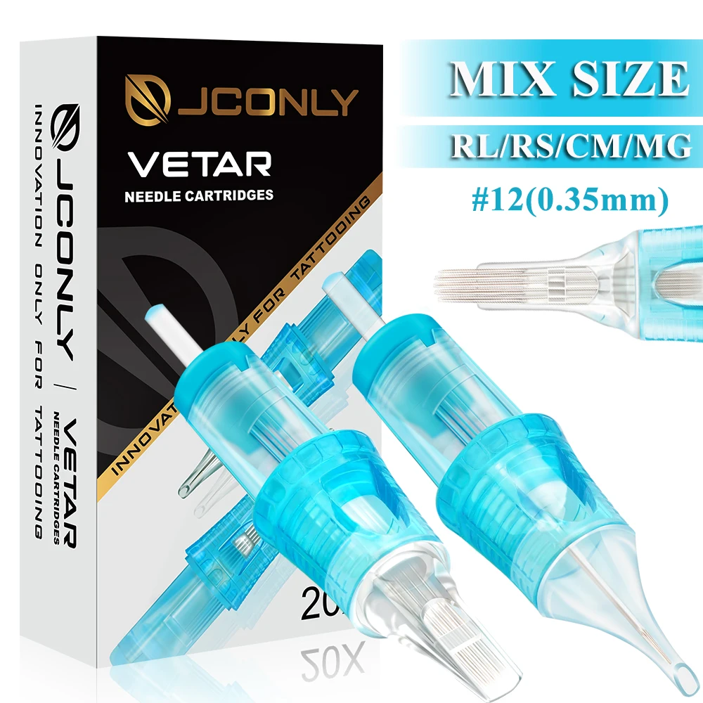 

40/20/10PCS JCONLY VETAR Mixed Tattoo Cartridge Needles RL RS MG CM Tattoo Needles Sterilized Tattoo Cartridges for Tattoo Pen