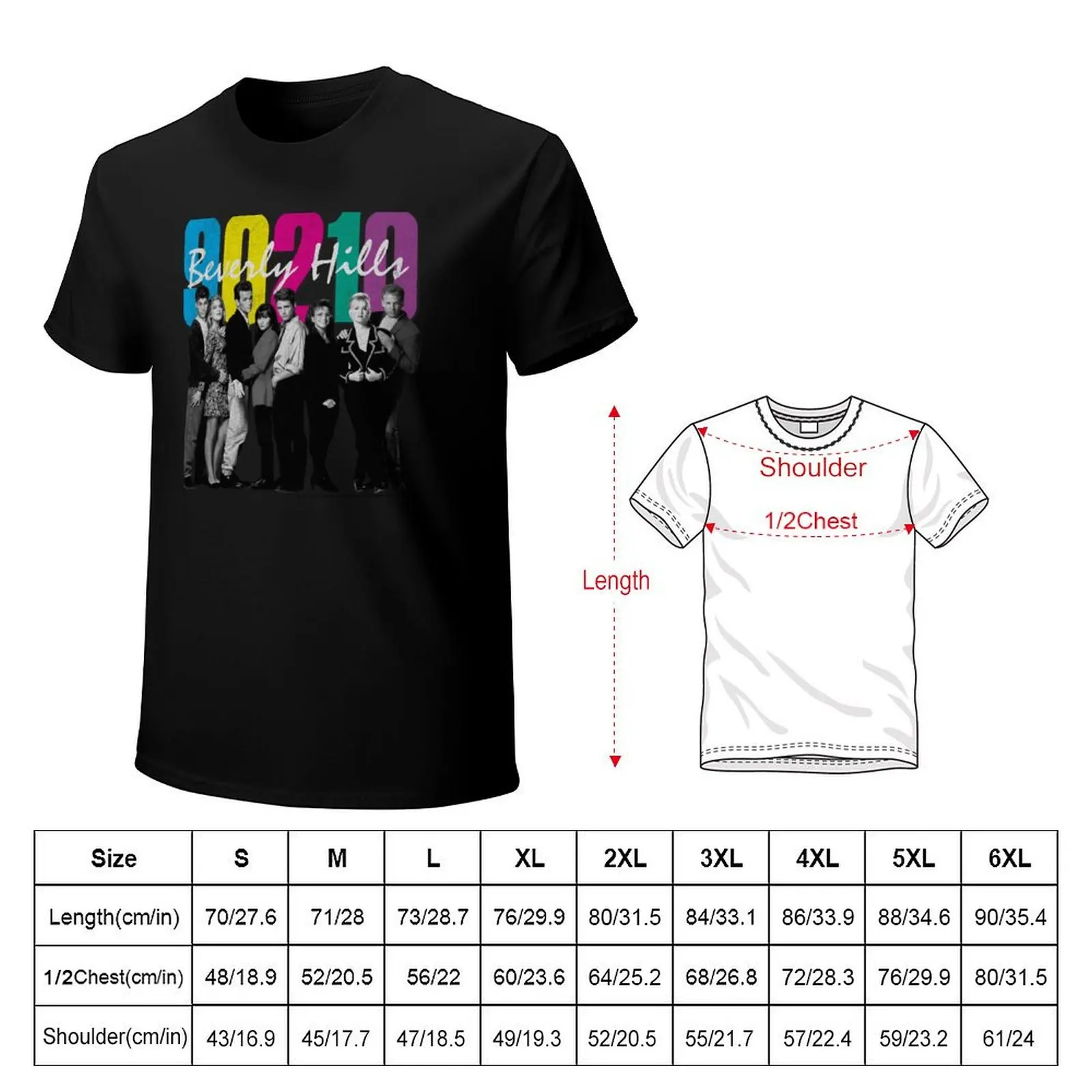 Beverly Hills, 90210 Vintage Rainbow Color Retro Logo T-Shirt t shirts for man graphic vintage T-Shirt