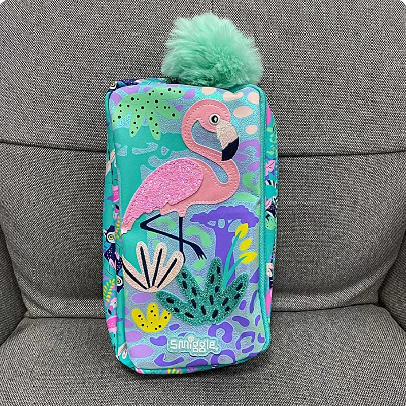 Genuine Australian Smiggle Green Flamingo School Bag Student Stationery Pencil Box Postman Backpack Water Cup Student Gift