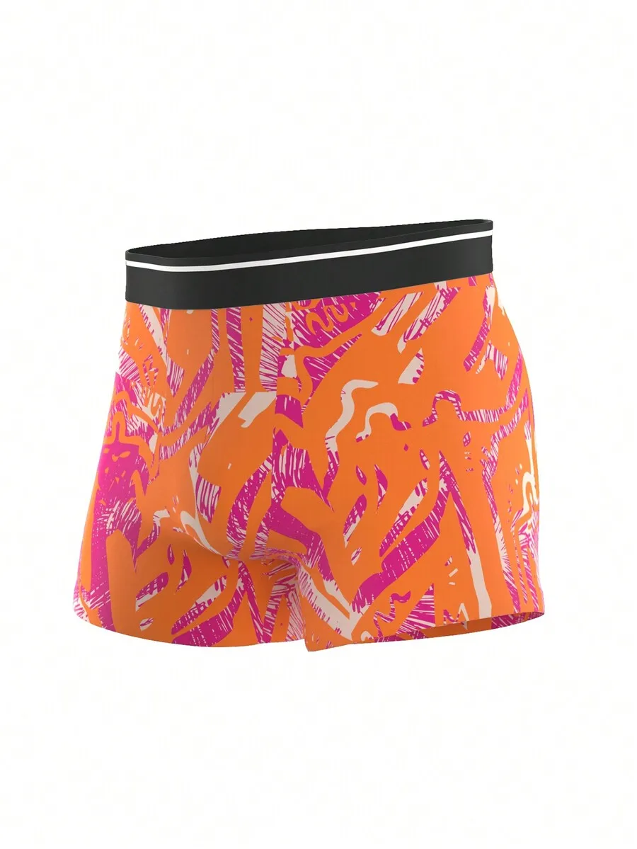 

Men Printed Boxer Shorts With Black Waistband Daily Leisure Underwear