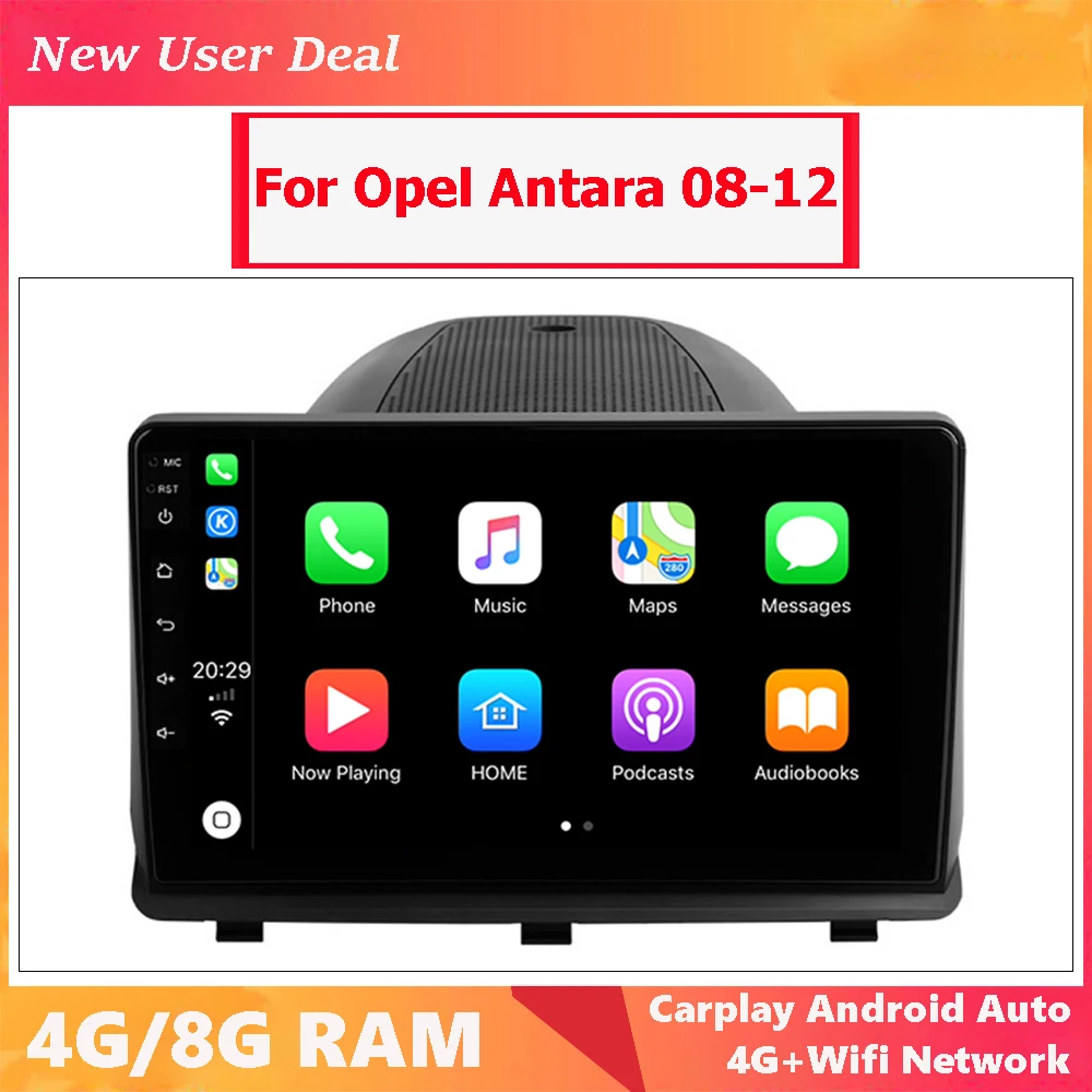 Car Multimedia Head Unit Android 12.0 Radio For Opel Antara 2008 2009 2010 2011 2012 With Gps Carplay QLED Touch Screen