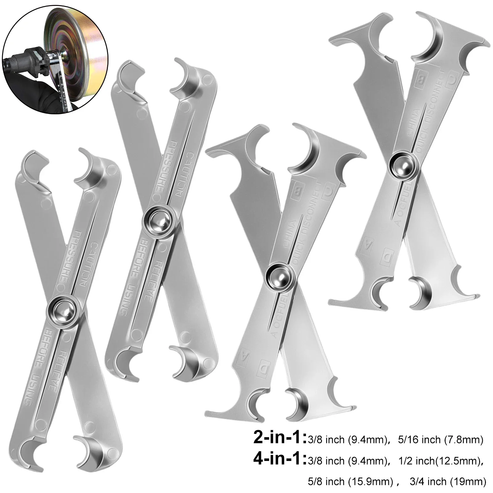 

4 шт. автомобильный топливный провод из цинкового сплава 3/8 дюйма 5/16 дюйма или 3/4 дюйма 5/8 дюйма 1/2 дюйма 3/8 дюйма ножничный тип быстроразъемный инструмент для снятия стального топливного фильтра