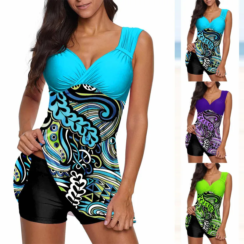 2023 Summer New Fashion Print Swimwear Women\'s High Waist Sexy Swimwear Women\'s Two Piece Swimwear Tankini Swimwear Beachwear