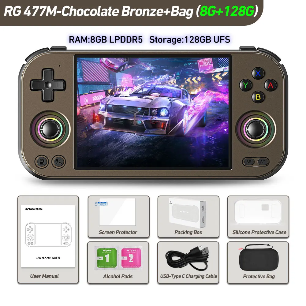 ANBERNIC RG 477M Retro Handheld Game Console Aluminum Alloy CNC