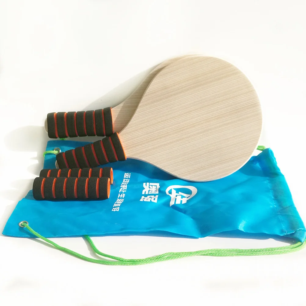 

Wooden Racket Badminton for Outdoor Game Racquet Beach Ball Aldult Paddle Bamboo