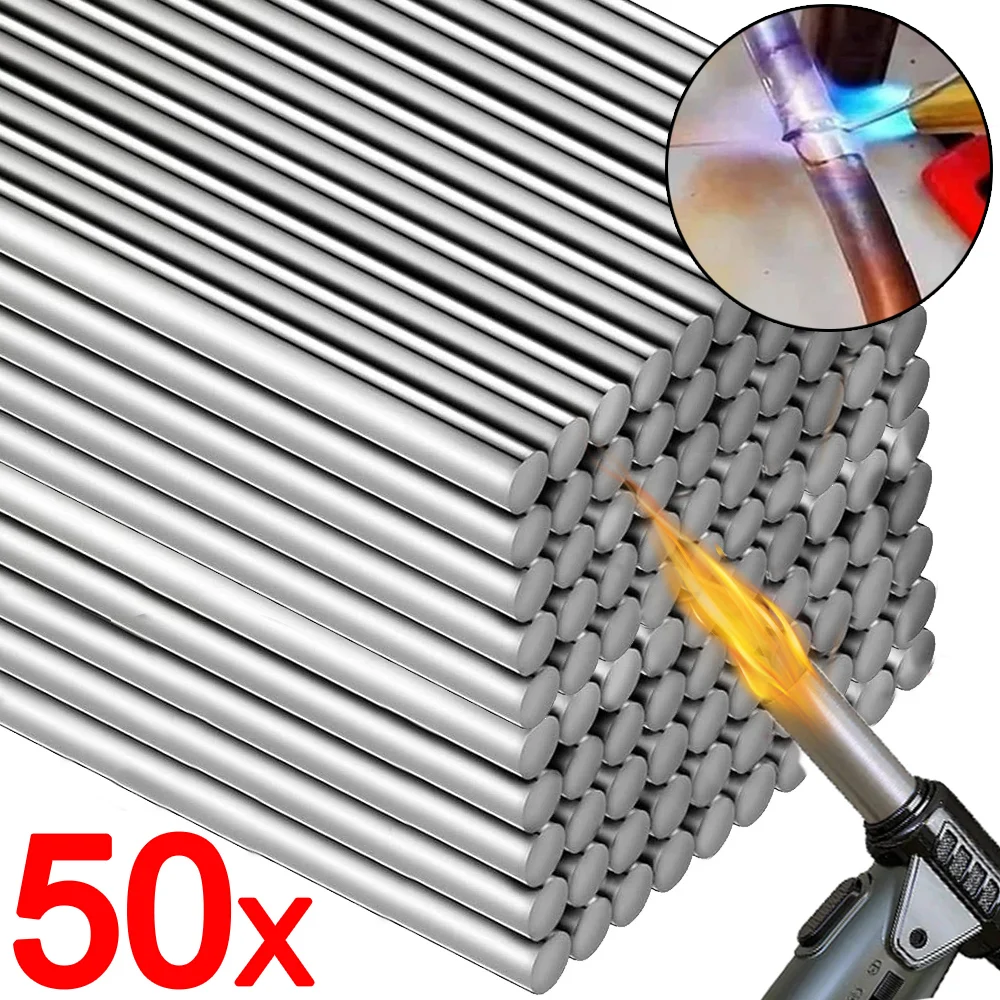 50/10Pcs Aluminum Welding Rod Low Temperature Repair Agent Welding Rods Stainless Steel Copper Iron Easy Melt Soldering Tools