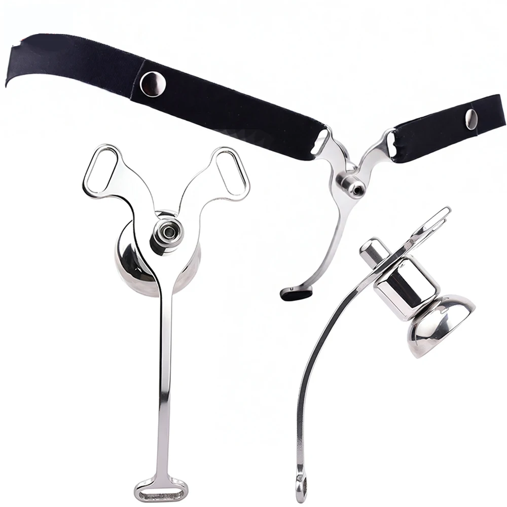 LEZEE Bend Cock Cages Male Chastity Cage With Belt Imitation Clitoral Flaky Style Penis Ring BDSM Cockring Sex Toys For Men