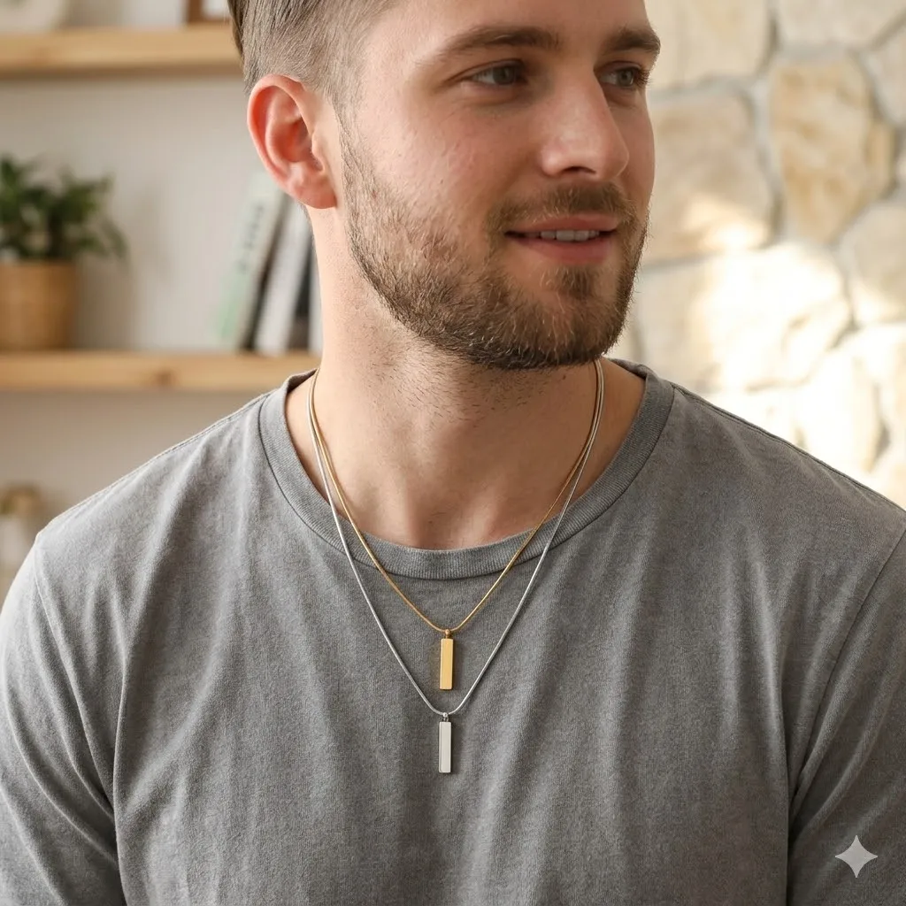 St-Delan 58cm Flexible Snake Bone Chain Necklace for Men 18K Gold Plated Stainless Steel Herringbone Choker Punk Jewelry