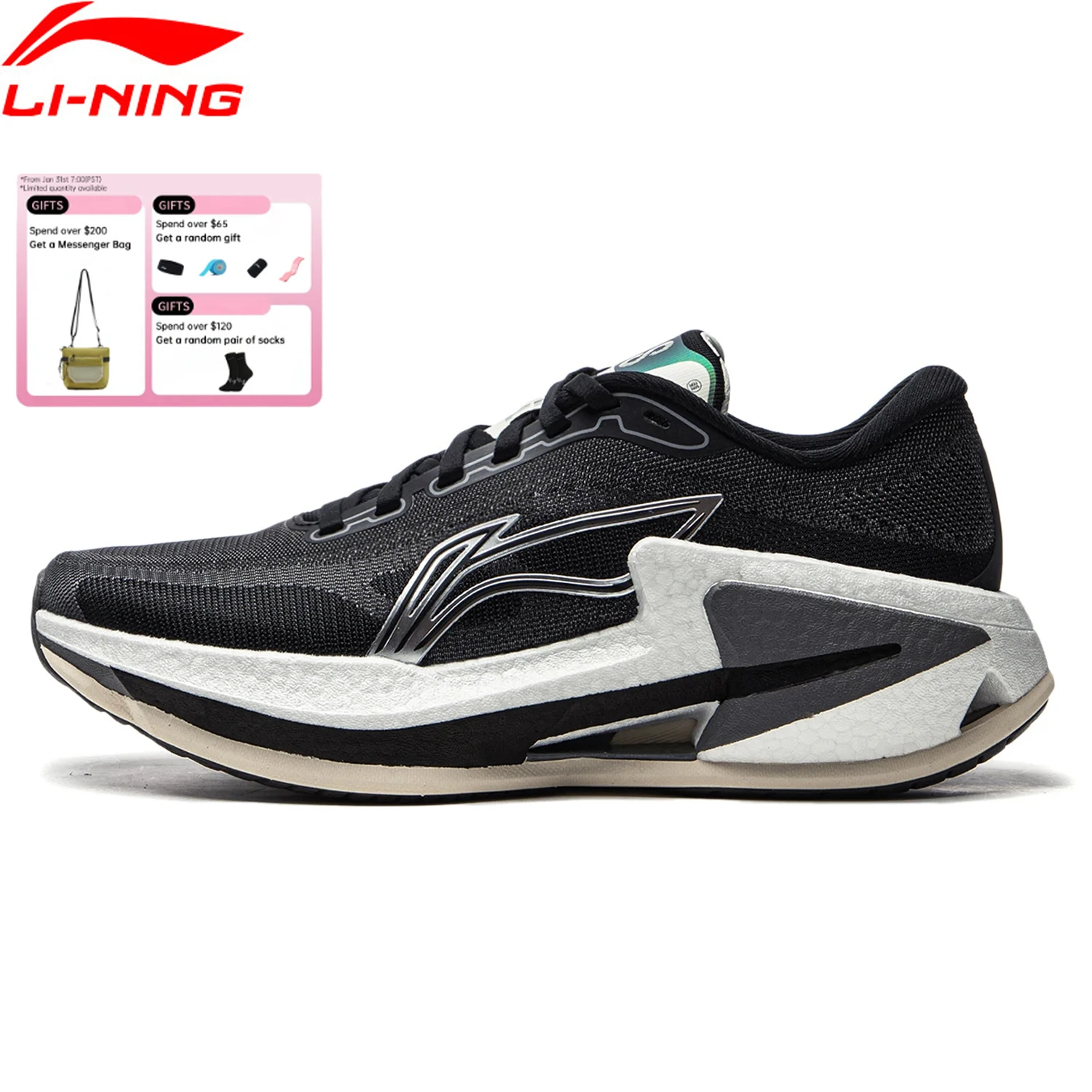 

Женские кроссовки Li-Ning FURIOUS RIDER 8, устойчивые кроссовки BOOM Cushion, легкие нескользящие кроссовки с поддержкой подкладки ARZU008