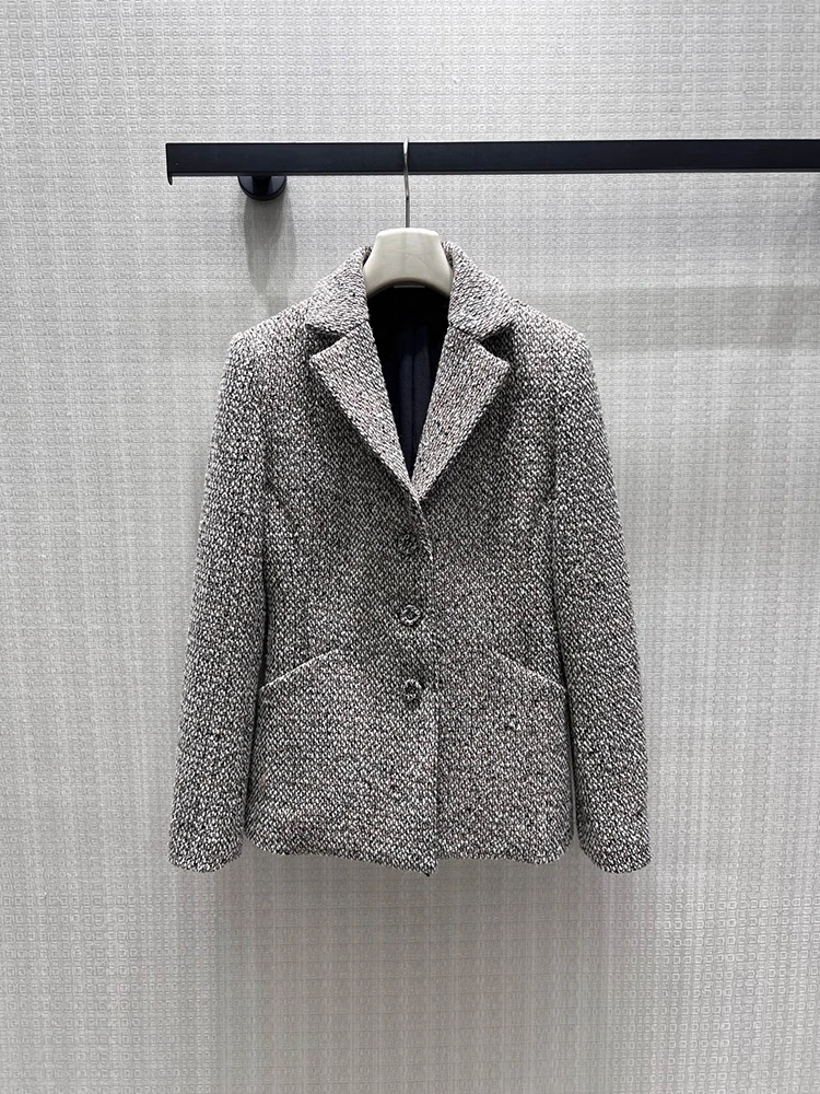 Autumn Winter Fashion Vintage Weave Elegant Long Skirt Suit Women's Ulster Collar Long Sleeve Pocket Jackets + Slim A-Line Skirt