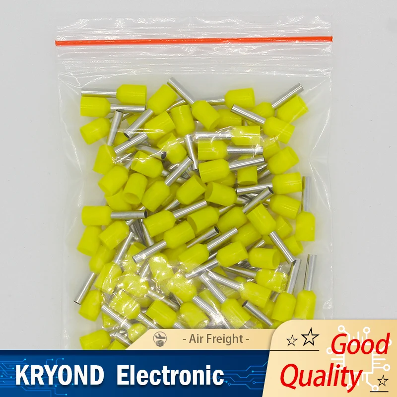 100PCS E1508 Tube Insulating Terminals 1.5mm² Cable Wire Crimp Connector E-