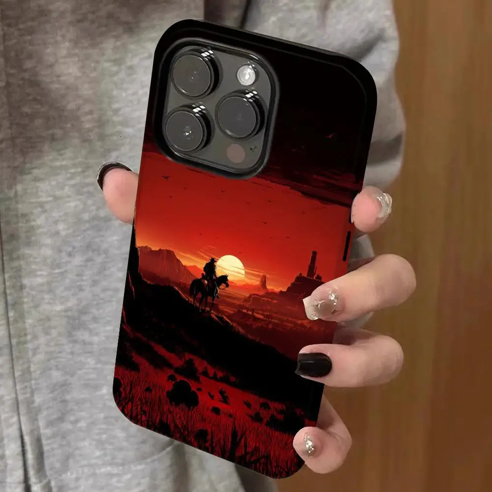 

Game red dead redemption Phone Case Double-layered 2-in-1 Film Case For IPhone 16 15 Promax 14 13 Pro 12 11 plus Samsung SCovers