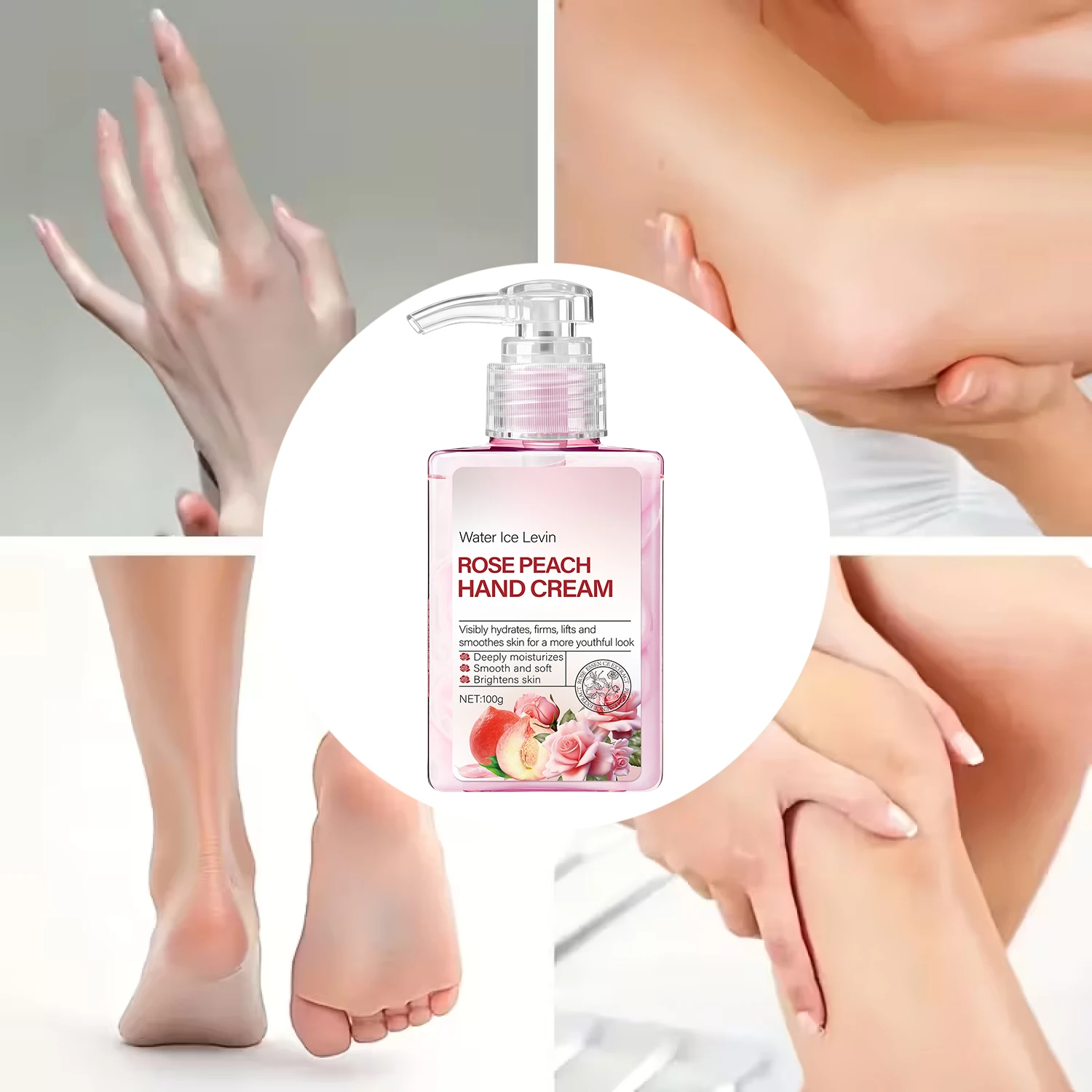 

Rose Peach Hand Cream: Hydrating & Firming with Retinol & Hyaluronic Acid for Visibly Youthful, Smooth, and Brightened Skin