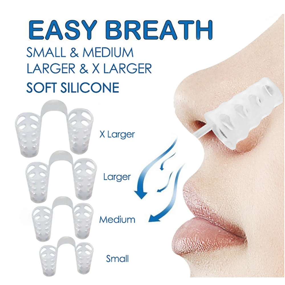 8pcs Nose Clip Anti Snore Device Silicone Nasal Clip Easy Breath Nose Clips Devices Prevent Snoring Aid Device Improve Sleeping