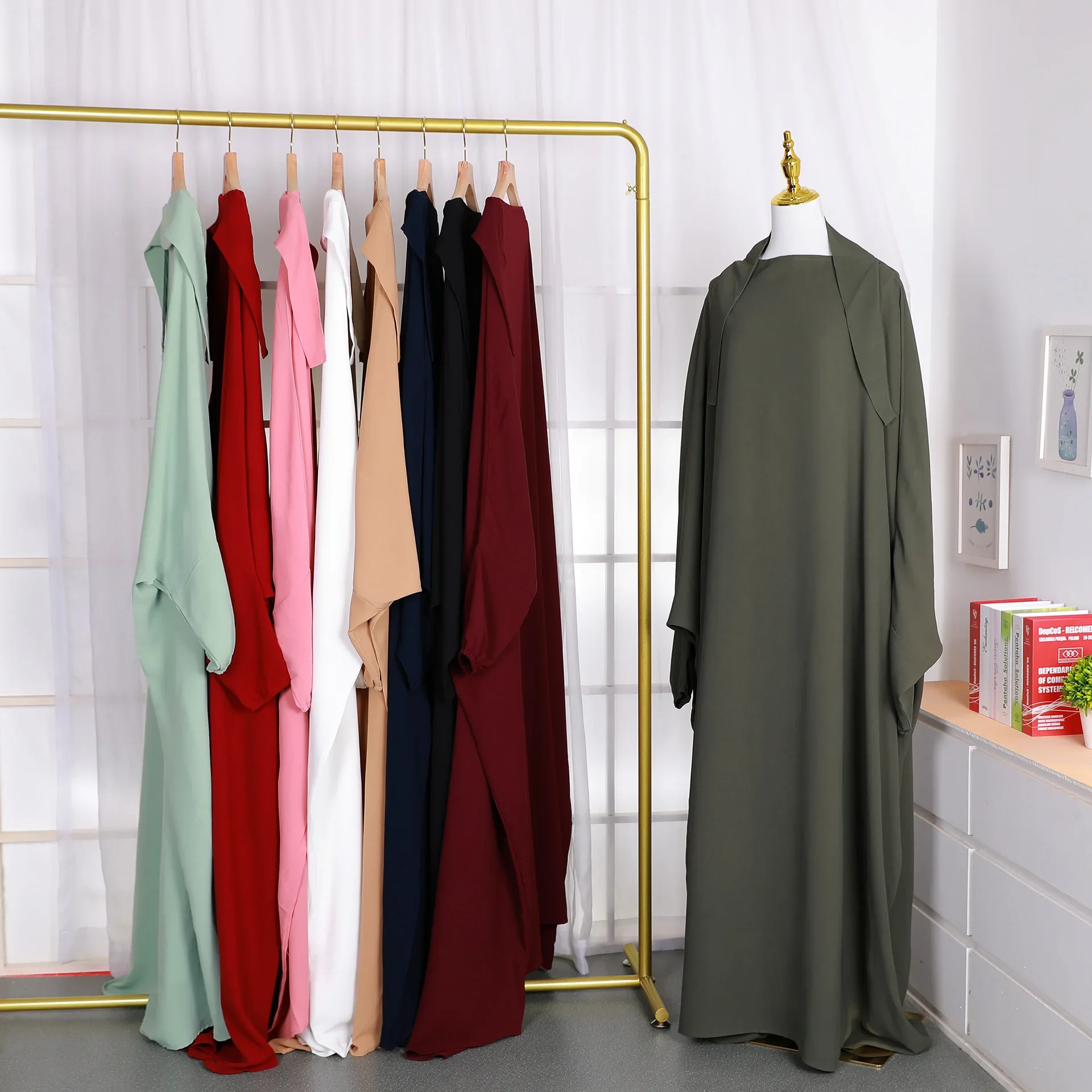 

Eid Hooded Muslim Women Hijab Dress Prayer Garment Jilbab Abaya Long Khimar Full Cover Ramadan Gown Abayas Islamic Clothes Niqab