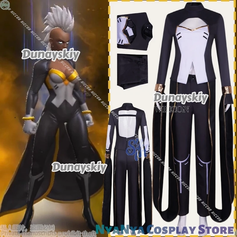 

Egyptian Style Storm Cosplay Uncanny Black Uniform Costume Women Men Christmas Halloween High Quality Set In Stock Top+pants