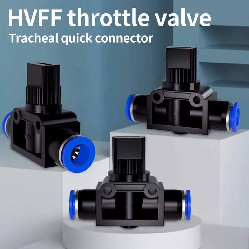 Pneumatic Fitting 2 Way Quick Push Connector Tube Hose 4mm 6mm 8mm 10mm 12mm HVFF Air Pneumatic Parts Plastic Switch Controller