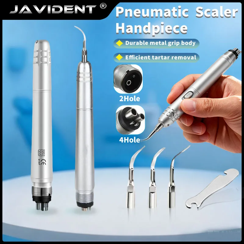 1Set Dental 2/4-Hole Ultrasonic Pneumatic Scaler Low-Noise Teeth Cleaner Dental Plaque Remover Tooth Cleaning Device
