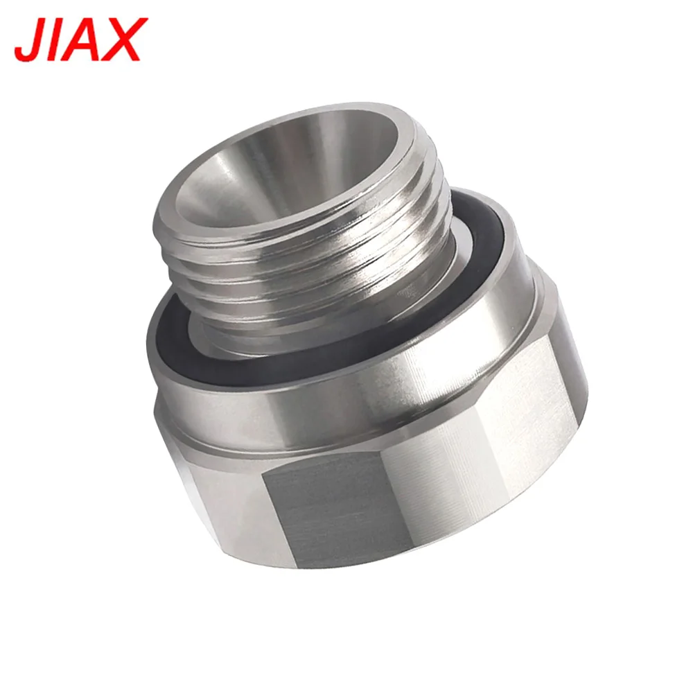 A-211 27mm-2.0 Oil Drain Valve Adapter Silver Electroplated Nickel Finish Automotive Parts Threaded Size Adapter for Automotive