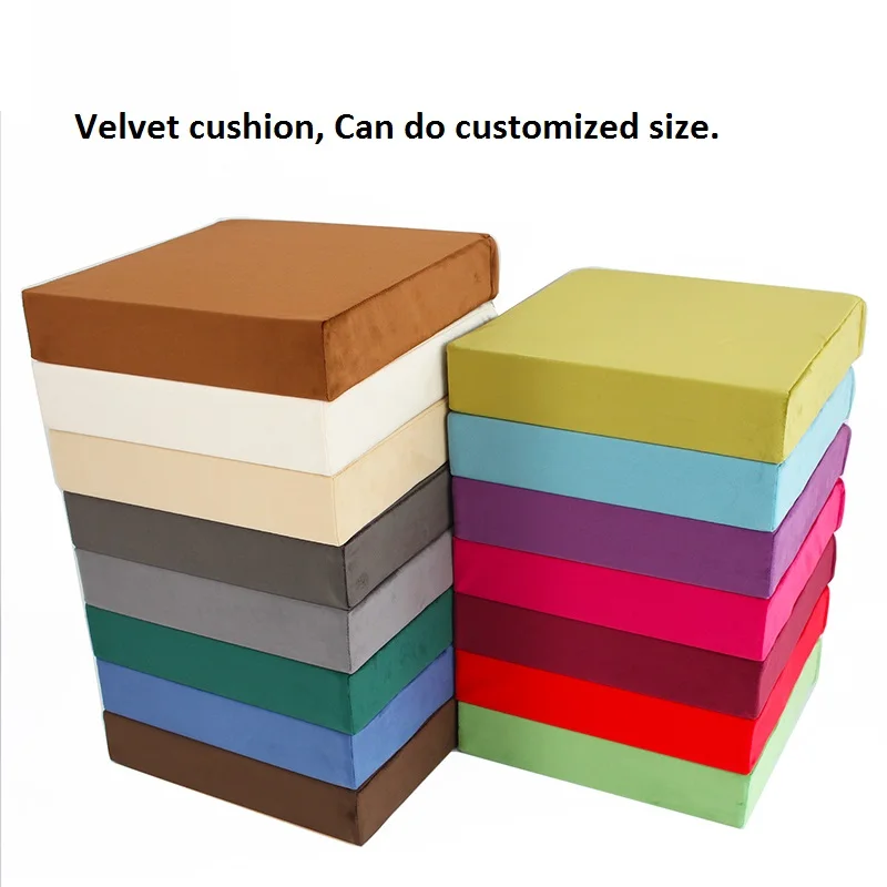 Customized Velvet Sponge Chair Seat Cushion, Plush Bay Window Sofa Cushion