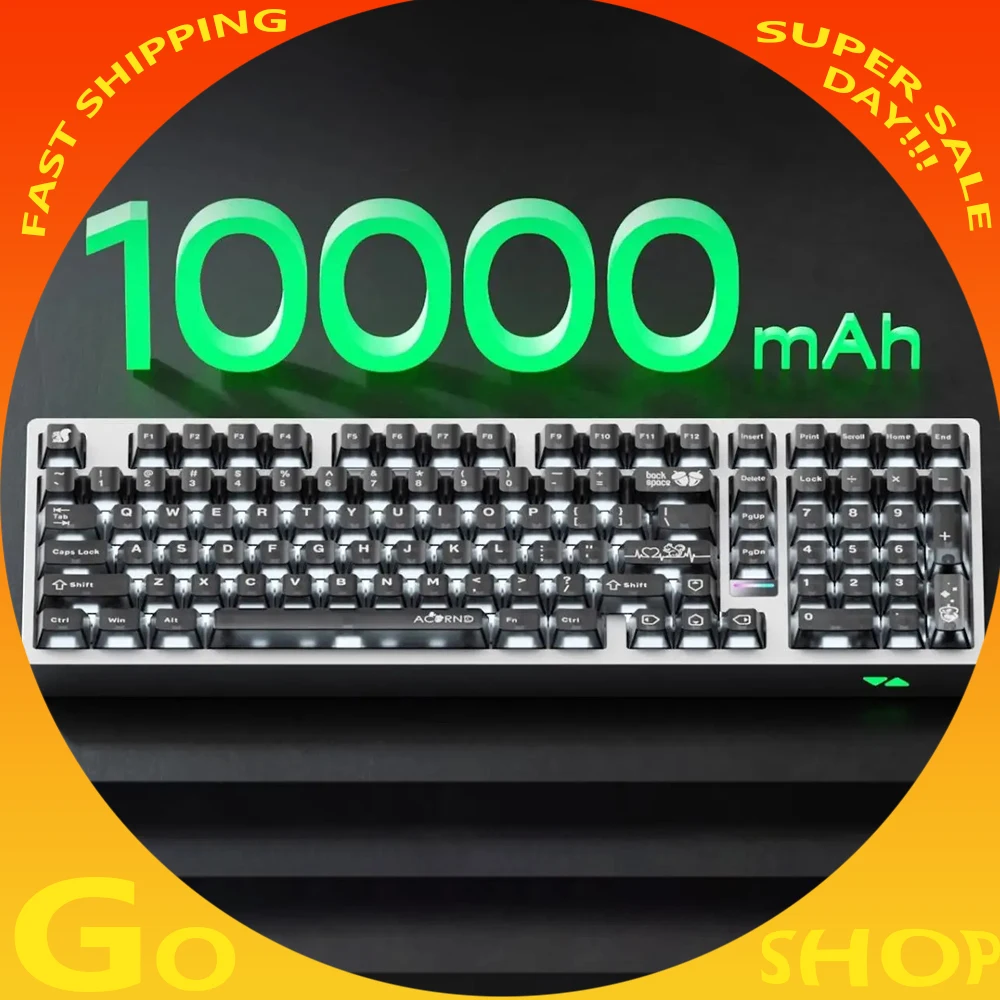 

Weikav MAX-102 Механическая клавиатура из алюминиевого сплава MAX102 Поддержка QMK/VIA Беспроводная Bluetooth Трехрежимная RGB с возможностью горячей замены ПК Геймер
