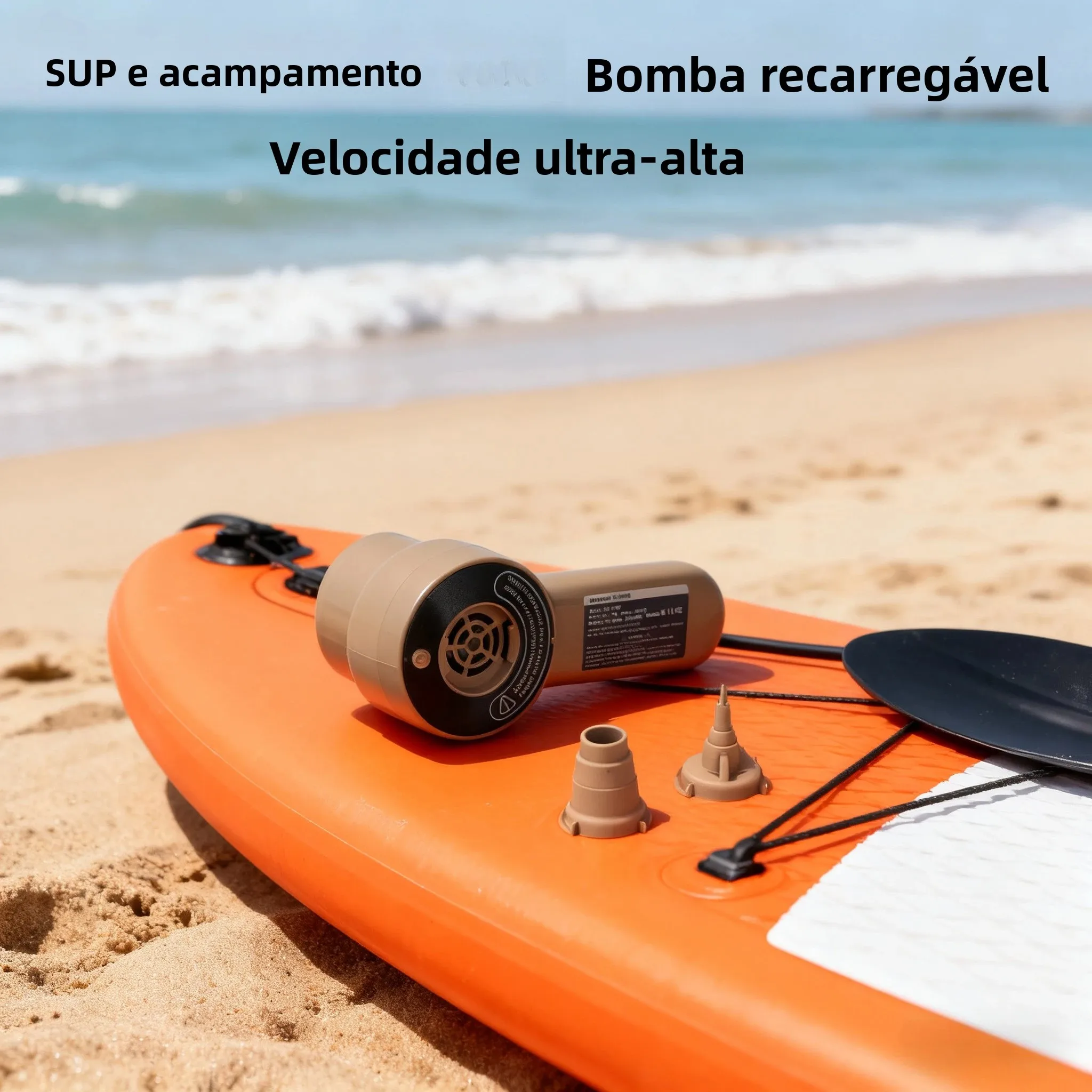 Bomba de ar elétrica, motor sem escova, inflador sem fio, compressor de ar de alto fluxo, colchão de ar, caiaque, paddle, acampamento, água ao ar livre, spor