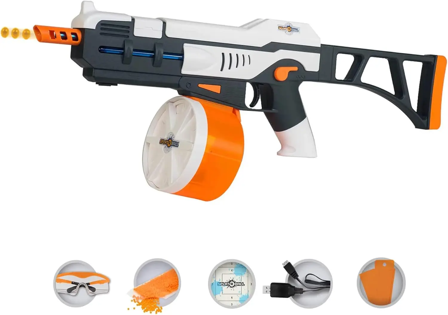 Kit Blaster Automatico Ricaricabile con Palline d'Acqua - Pistola Elettrica a Sfere di Gel che Spara 11 Colpi al Secondo