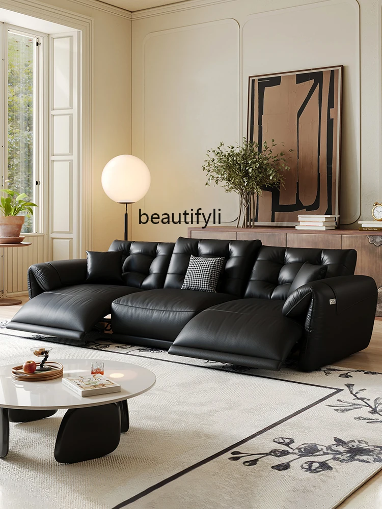 

Italian Minimalist Multifunctional Electric Sofa Zero Wall Adjustable Sofa Smart Light Luxury Cat's Paw Flannel Sofa