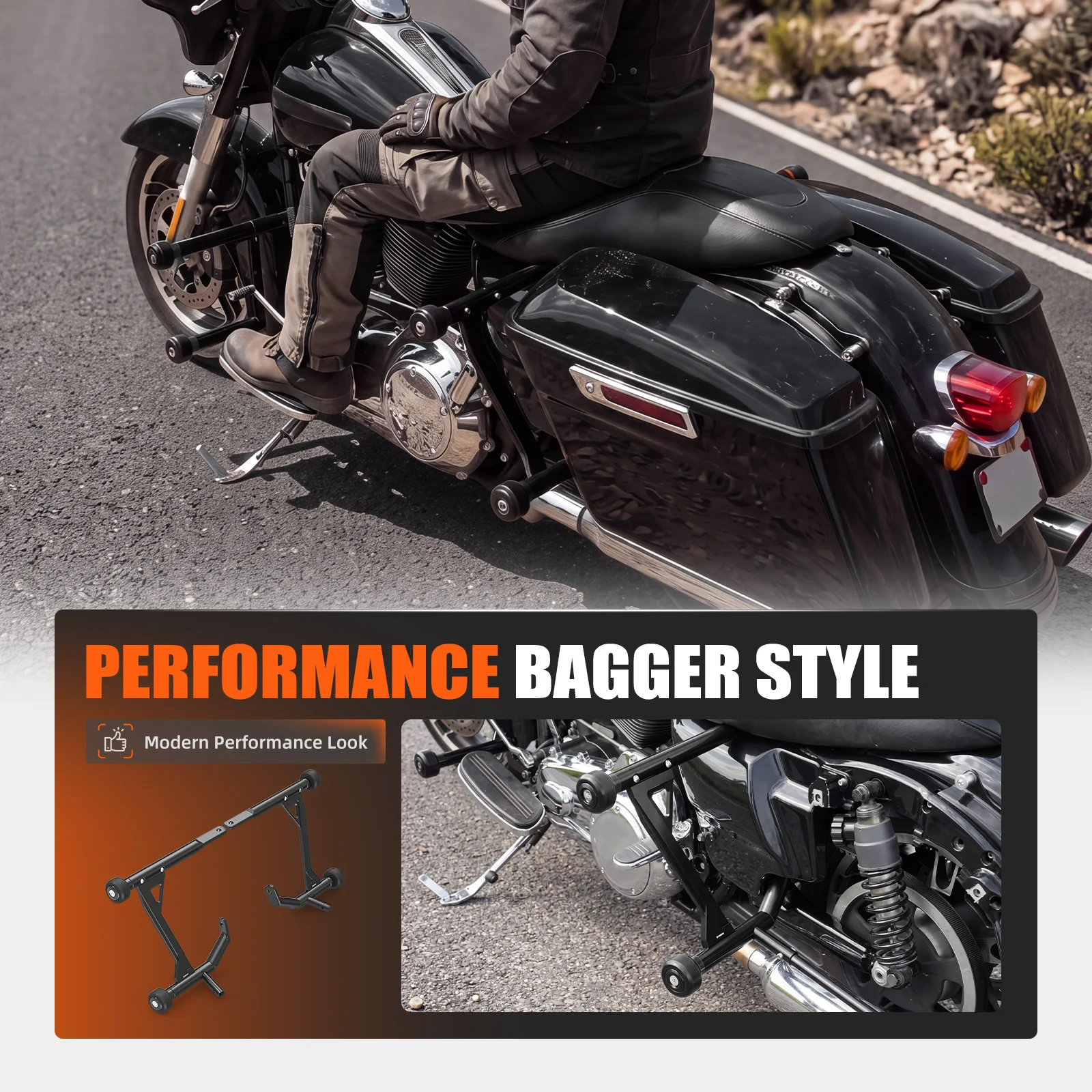 Motorcycle Rear Saddlebag Crash Bar for Harley Road King Special FLHRXS 2017-2025 Road King FLHR 09-22 Road King Classic 09-20