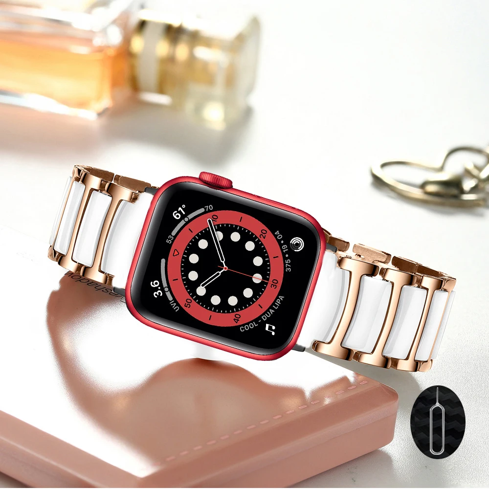 Ceramic Strap For Apple Watch 10 46mm 42mm High end replacement band For iwatch Ultra 49mm 9 8 7 6 5 4 3 SE 45mm 41mm 44mm 40mm