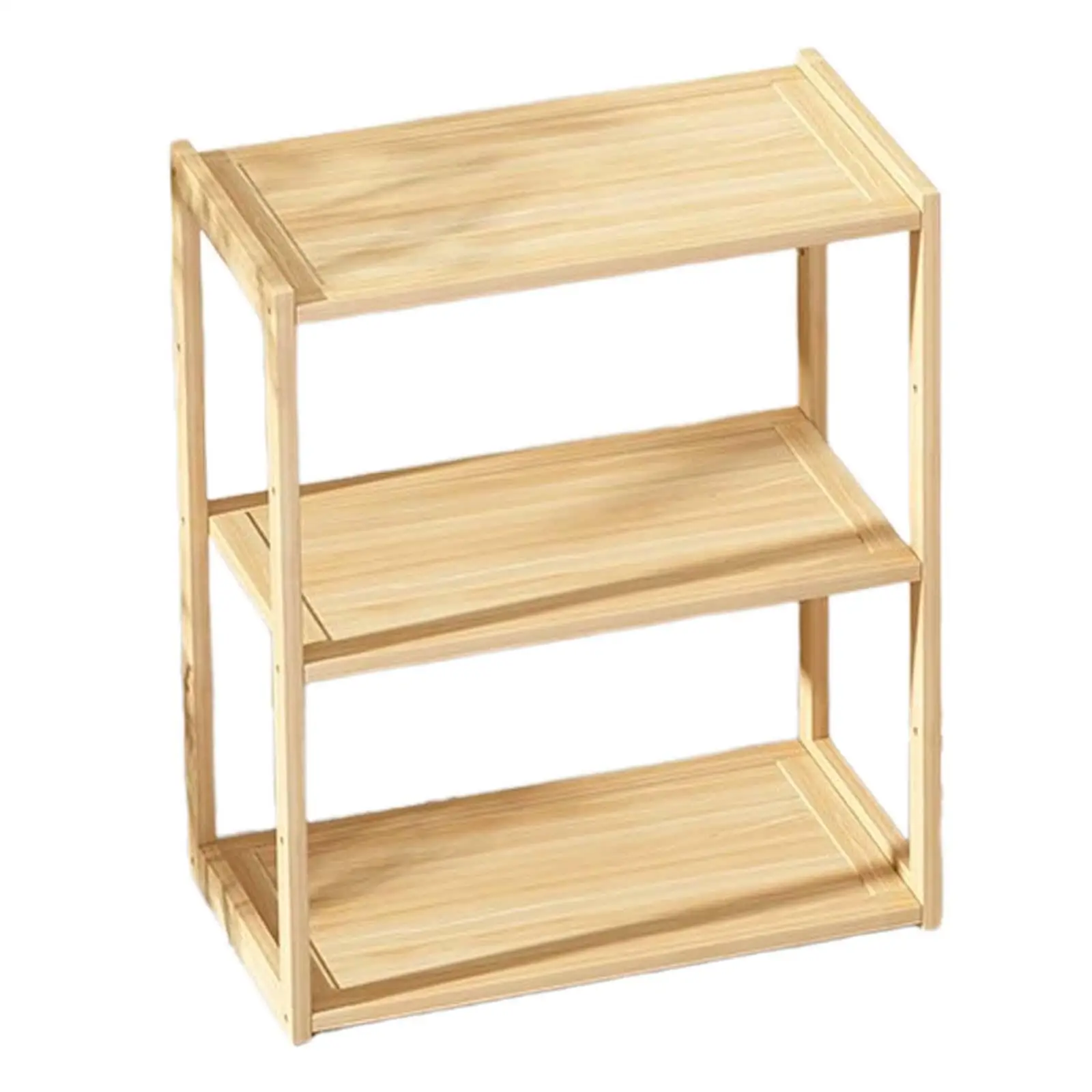 Wooden Storage Rack Rustic Desktop Supplies Tabletop Stand Display Shelf for Women Men Countertop Home Decor Office Living Room