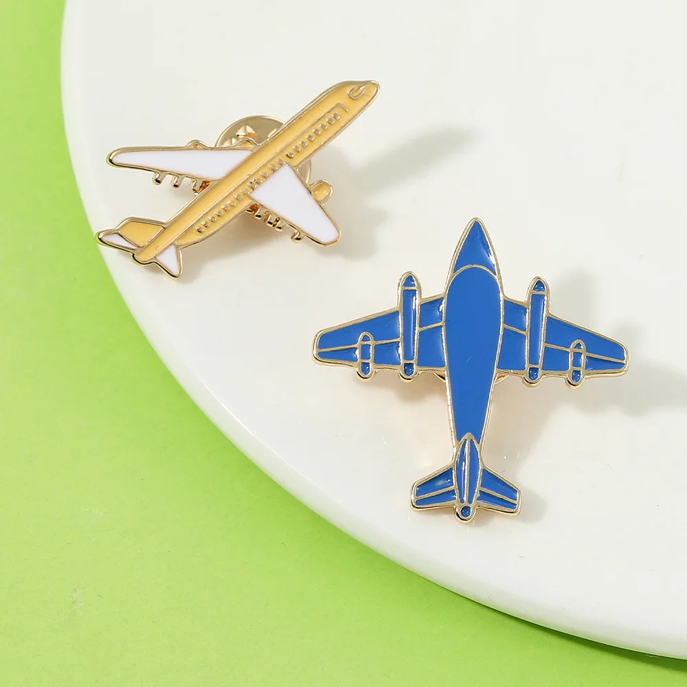 Enamel Aircraft Pin - Metal Airplane Brooch - Aviation Collector's Gift - Fashionable Bag & Clothing Accessories for Men & Women