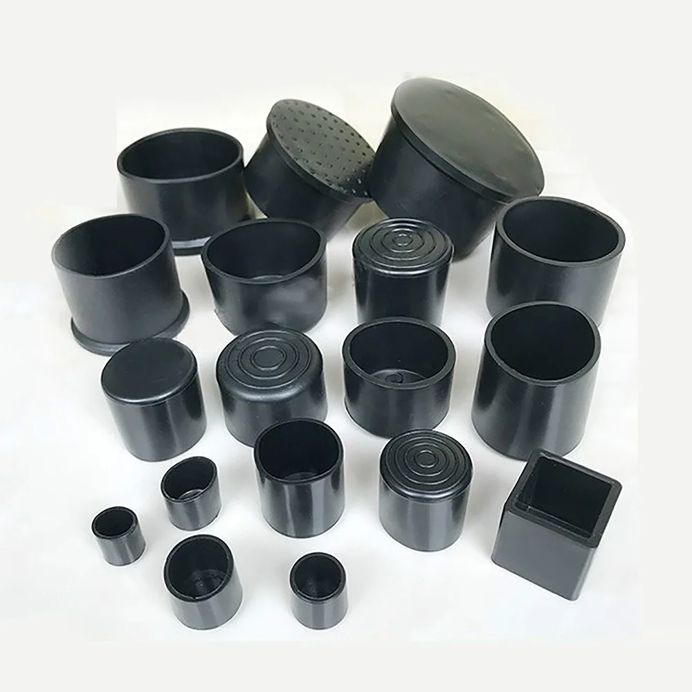 6mm-63mm de borracha macia engrossado cadeira pé almofada pvc blanking bungs preto redondo anti-skid desgastar-resistente tampões tampas de encaixe de tubulação