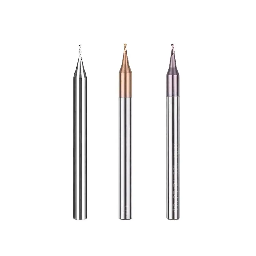 

HRC55 HRC60 Micro Square End Mill 2 Flutes 0.2-0.9mm TiAIN Micro Flat 4mm Shank Milling Cutter Mirco Carbide CNC Engraving Bit