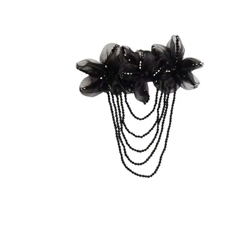 DIY Craft Flower Sewing Decal Beaded Detachable Tassel Fashion Patch for Clothes Hat Bag Decoration 1Pcs