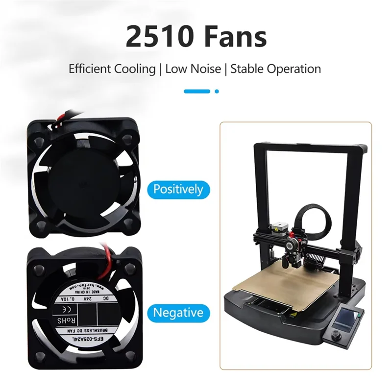 Ventilador de rolamento de esferas superior 2510 para Ender 3 V3 SE Ventilador de resfriamento sem escova Impressora 3D Hotend Ventilador de resfriamento axial