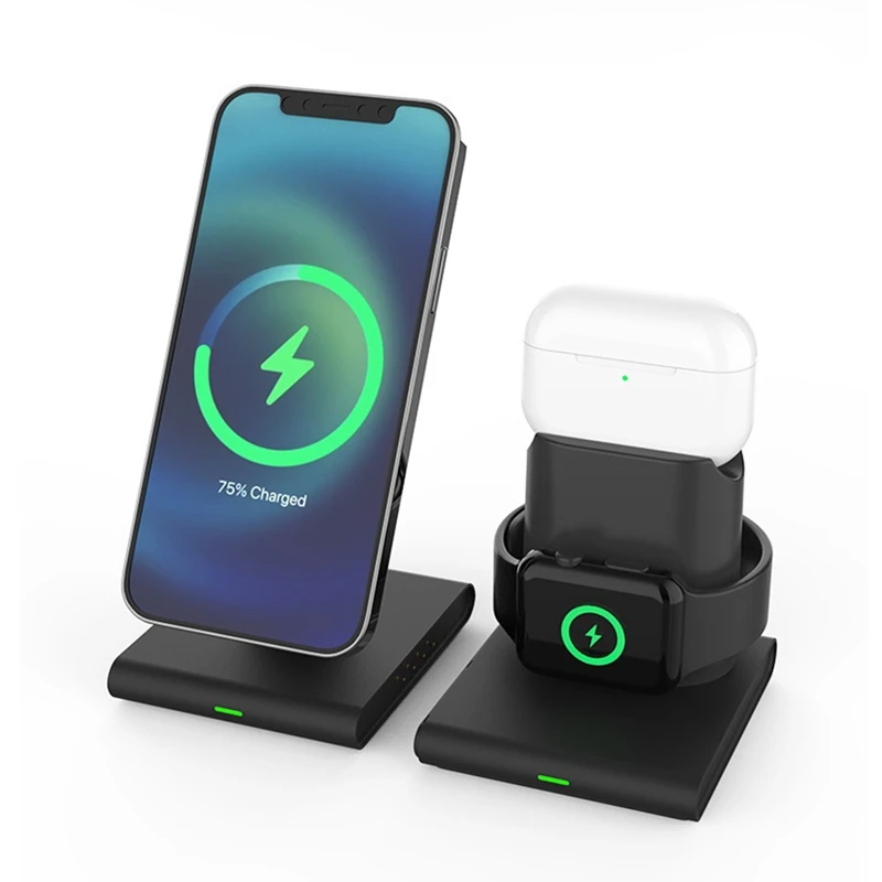 3 In 1 Magnetic Wireless Charger Fast Charging Station For Iphone 13 Pro Max Mini Charging Dock For Apple Watch