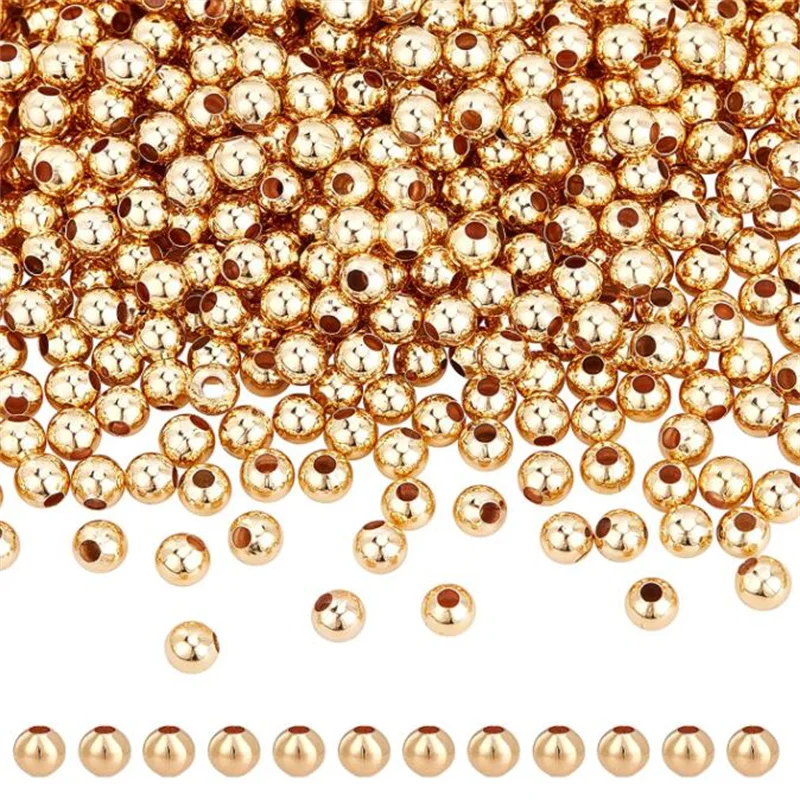 50Pcs 2-10mm Stainless Steel Ball Through Mail Eye Gold Loose Bead For Diy Accessories Perforation Drilling Solid Steel Ball