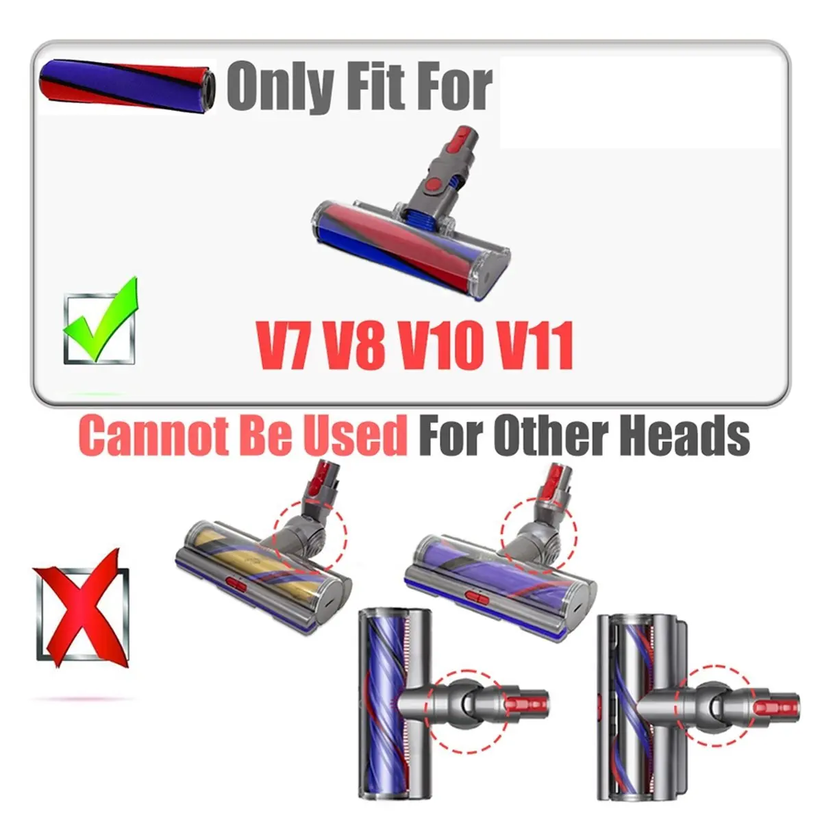 

НОВАЯ насадка для щетки для V7 V8 V10 V11 V15, запасные части для ручного пылесоса, моторизованная насадка для щетки для пола