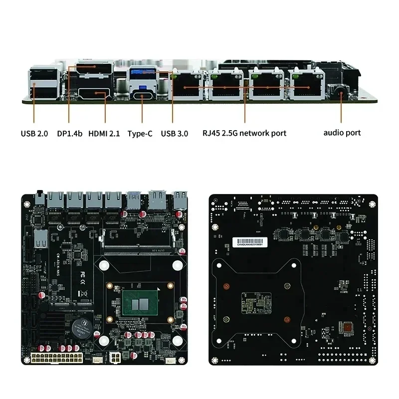 CWWK ntel 4x i226-V 2.5G LANs 6-Bay N100 N150 i3-N305 N355 NAS Motherboard 2*NVMe 6*SATA3.0 DDR5 Mini ITX Mainboard PCIex1