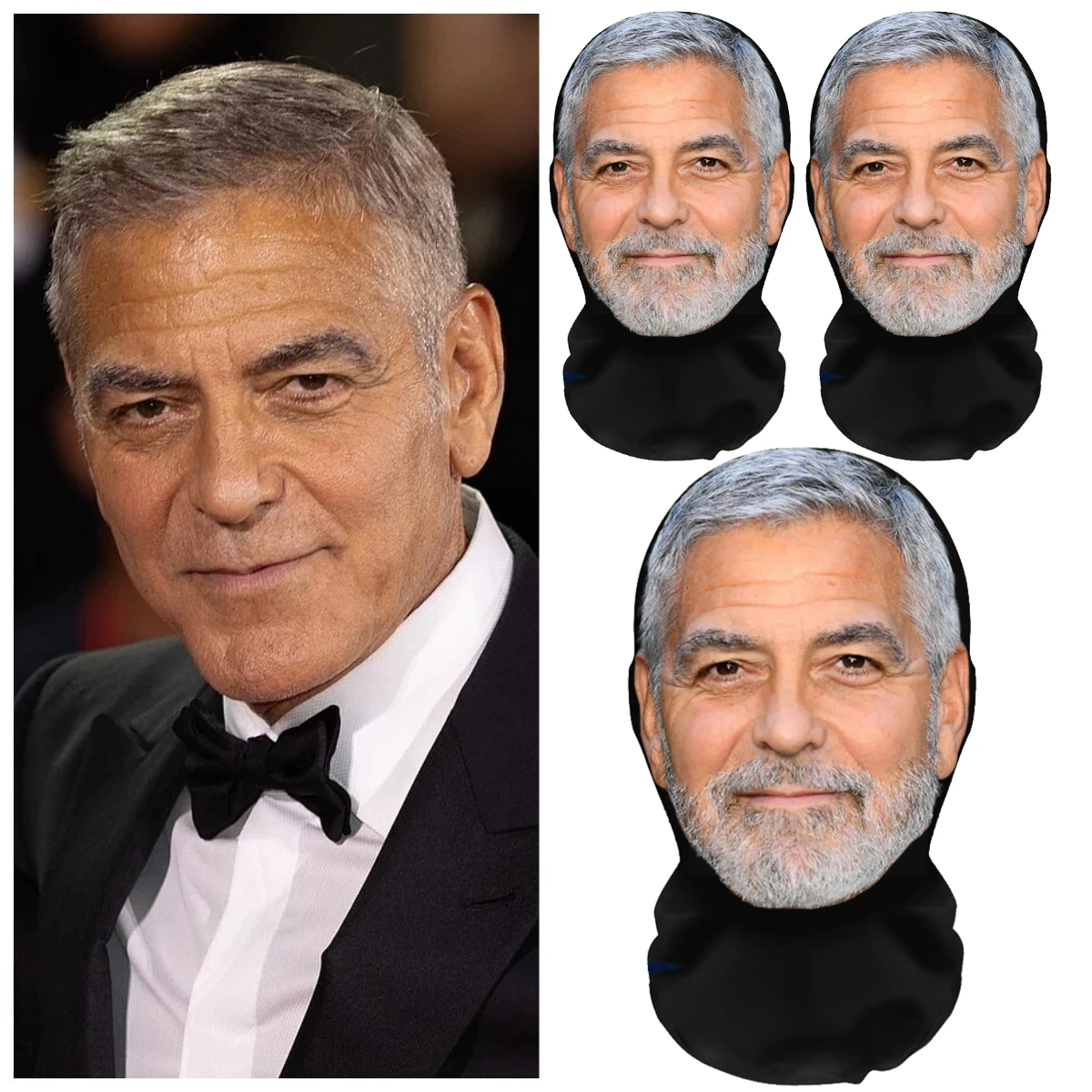 Máscara Facial 3D Realista Nova para Fantasia Máscara de Malha Elástica Trajes de Máscara Proteção UV Balaclava Suprimentos para Festas