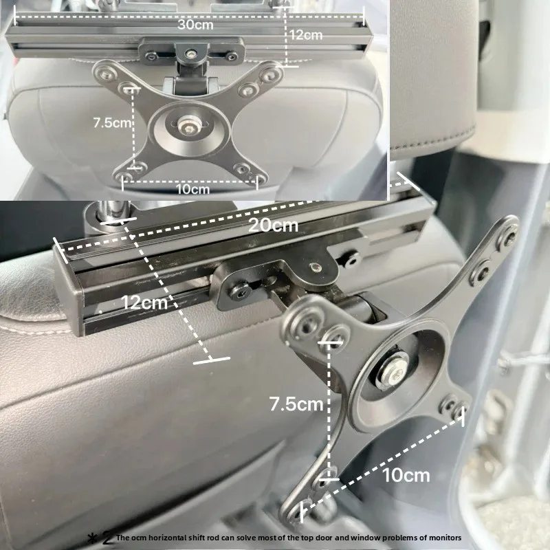 Car headrest display bracket aluminum alloy mpv commercial car RV TV hanger DIY modified mechanical cantilever image 2