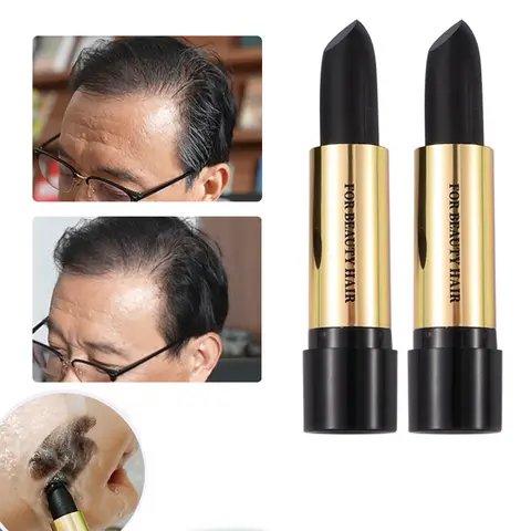 일회용 머리 염색 펜, 빠르게 덮는 흰색 머리 립스틱 타입, 순수 식물 머리 염색, 즉석 회색 뿌리 커버, 헤어 컬러 염료