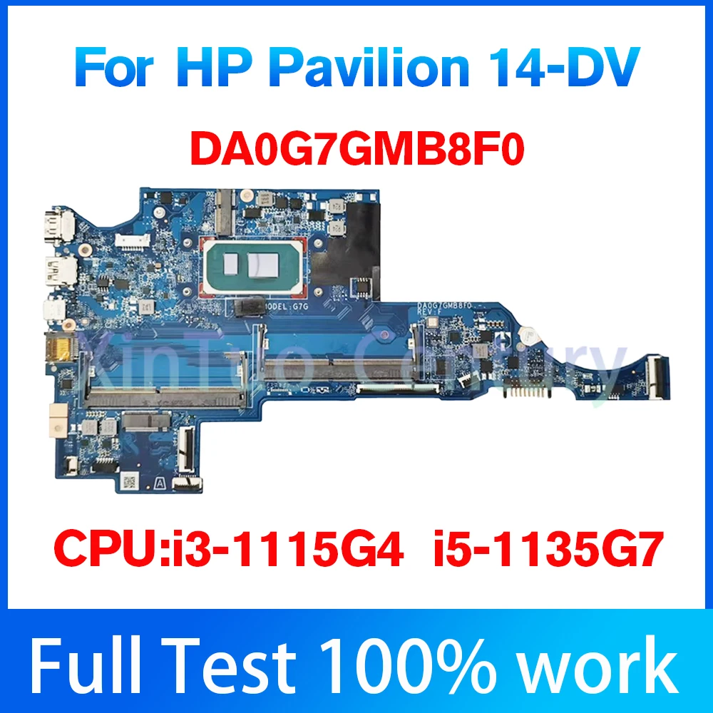 Laptop Motherboard para HP Pavilion, DA0G7GMB8F0, Mainboard, CPU, I3-1115G4, I5-1135G7, DDR4, M16646-001, M16646-601, 100% Testado OK